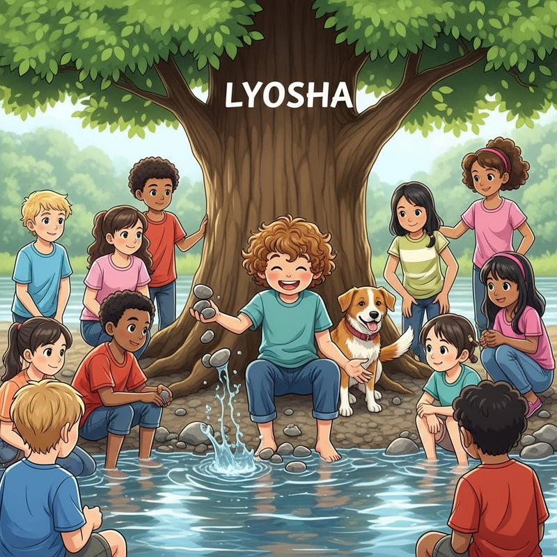Heartwarming Illustration: Lyosha and Friends by Riverbank Heartwarming Illustration: Lyosha and Friends by Riverbank