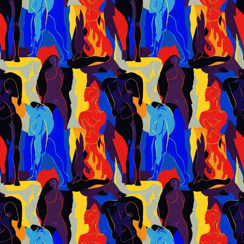 Creative Body Shape Wallpaper Pattern with Bold Lines Creative Body Shape Wallpaper Pattern with Bold Lines