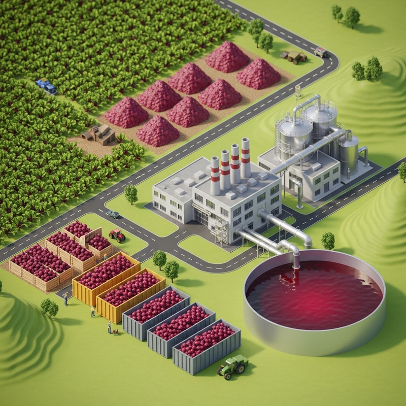 3D Map of Beet Production and Juice Processing 3D Map of Beet Production and Juice Processing
