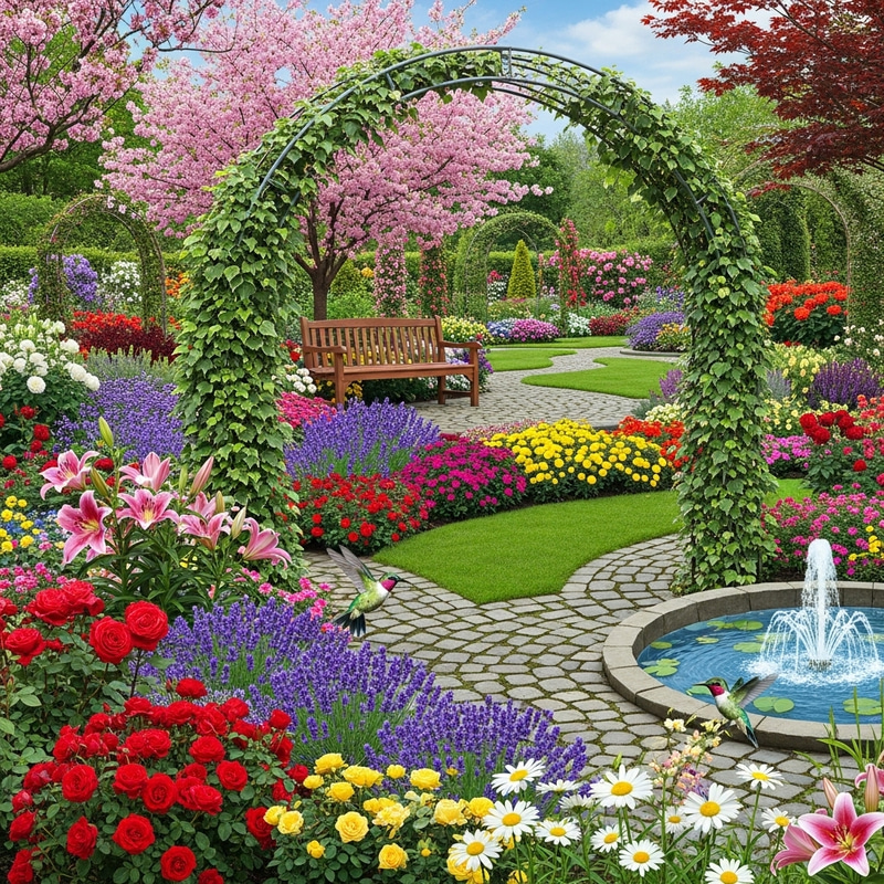 Incredibly Realistic and Breathtaking Garden: Multicolored Roses, Lavender, Lilies & More Incredibly Realistic and Breathtaking Garden: Multicolored Roses, Lavender, Lilies & More