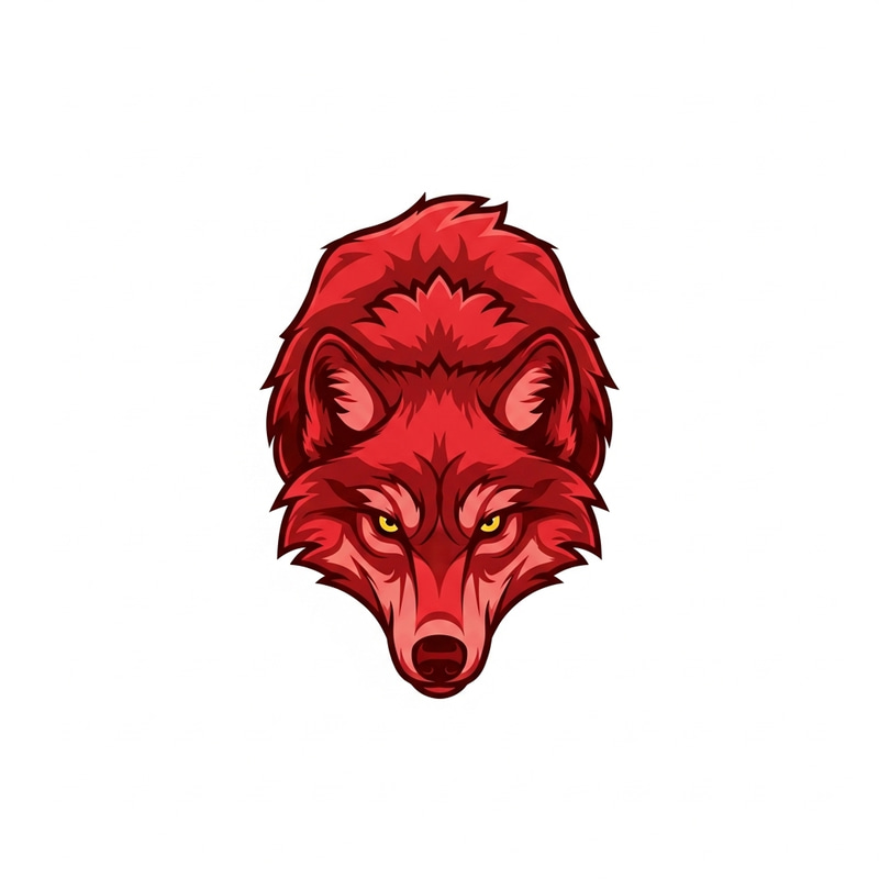 Red Wolf Vector Logo Design for Gaming Clan Red Wolf Vector Logo Design for Gaming Clan