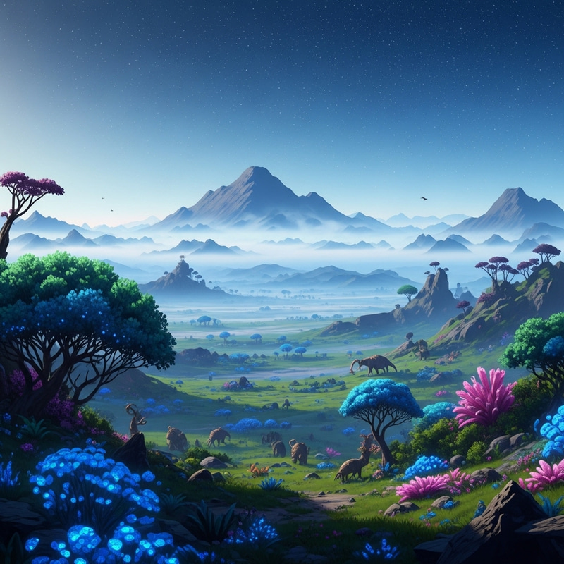 Enigmatic Sci-Fi Universe with Mystical Landscape | Animated Artwork Enigmatic Sci-Fi Universe with Mystical Landscape | Animated Artwork