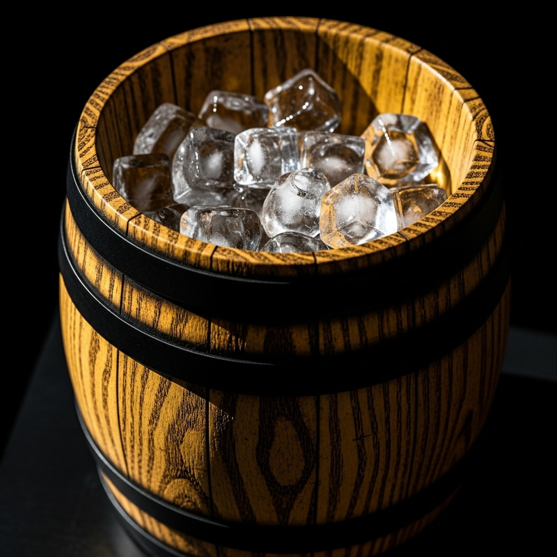 Rustic Barrel-Shaped Ice Bucket for Whiskey Lovers Rustic Barrel-Shaped Ice Bucket for Whiskey Lovers
