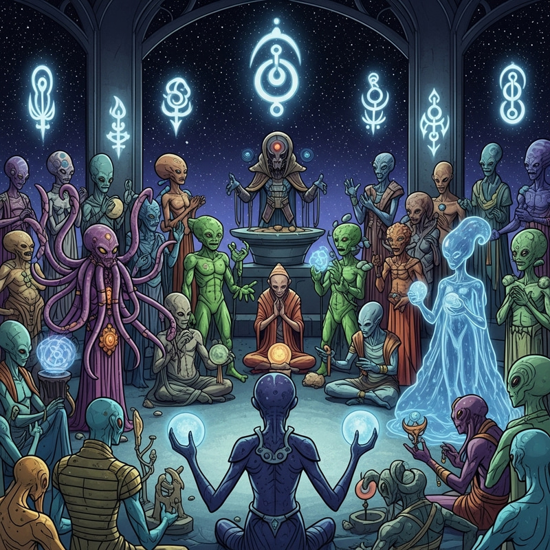 Alien Congregation Unveiling Cosmic Rituals Alien Congregation Unveiling Cosmic Rituals