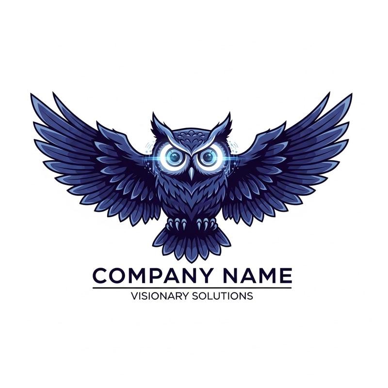 Tech Company Owl Logo Design | LED Eyes & Camera Lens | LogoWings Tech Company Owl Logo Design | LED Eyes & Camera Lens | LogoWings