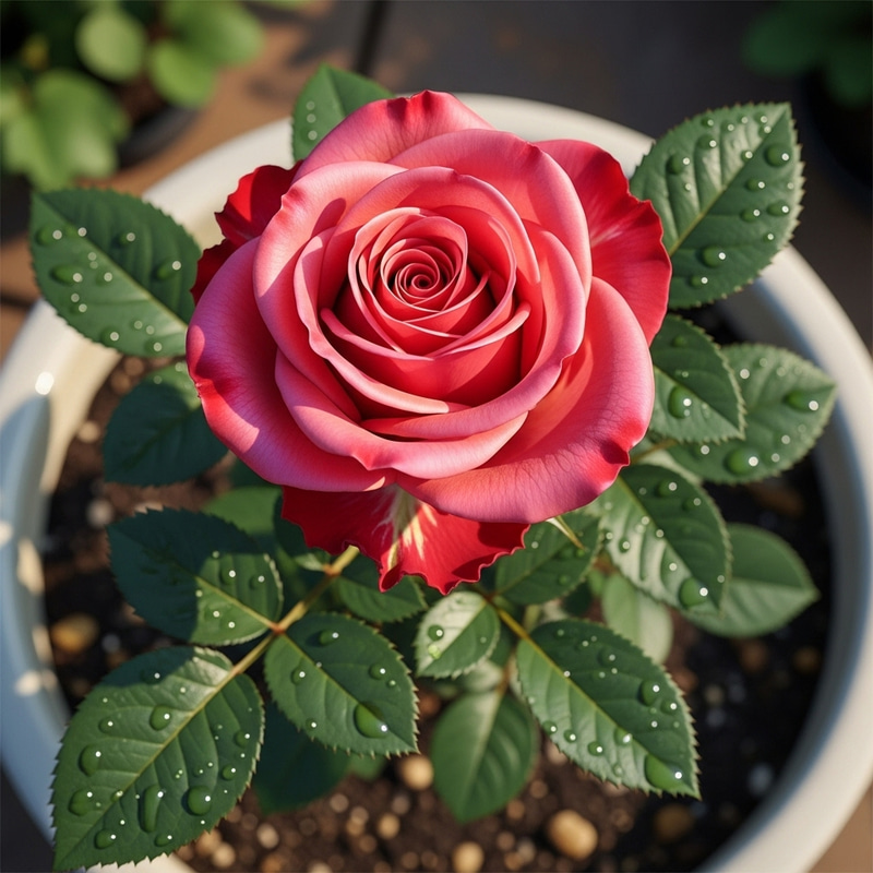 Detailed Blooming Rose - Velvety Petals & Morning Dew Beauty Detailed Blooming Rose - Velvety Petals & Morning Dew Beauty