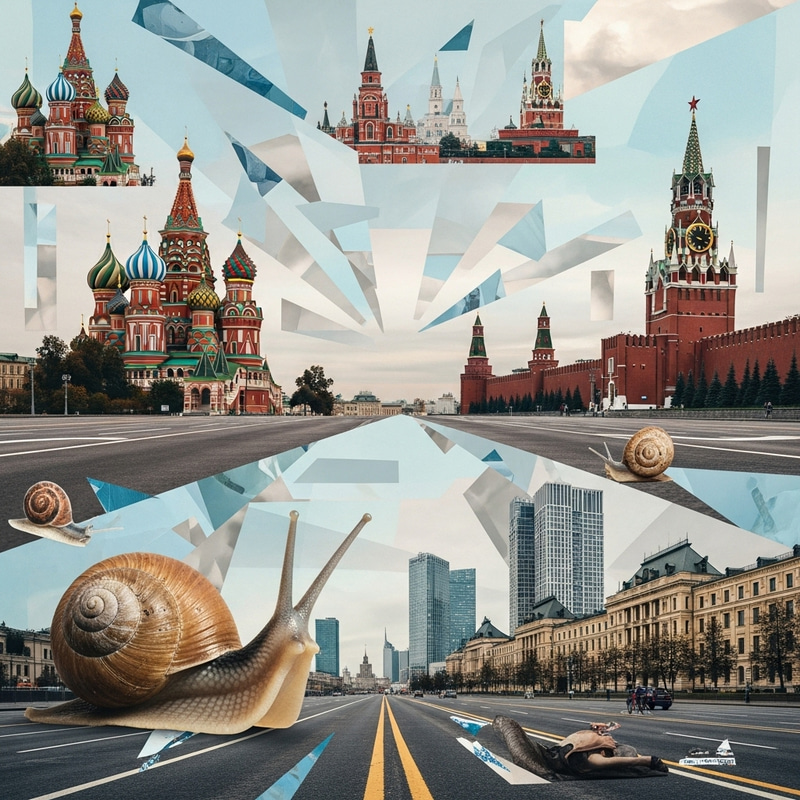 Moscow Snail's View: Collage Cityscape Moscow Snail's View: Collage Cityscape