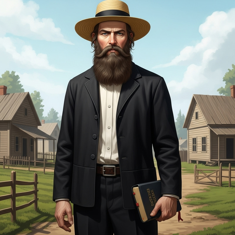Traditional Mennonite Man Portrait Standing Tall Traditional Mennonite Man Portrait Standing Tall