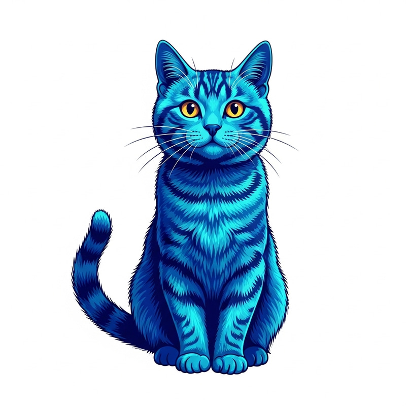Blue Cat: Mystical Creature with Azure Fur Blue Cat: Mystical Creature with Azure Fur