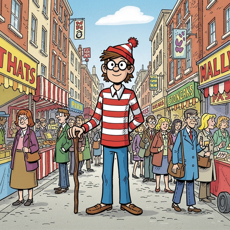 Where's Wally? Exploring the Busy Cityscape with Wally Character Where's Wally? Exploring the Busy Cityscape with Wally Character