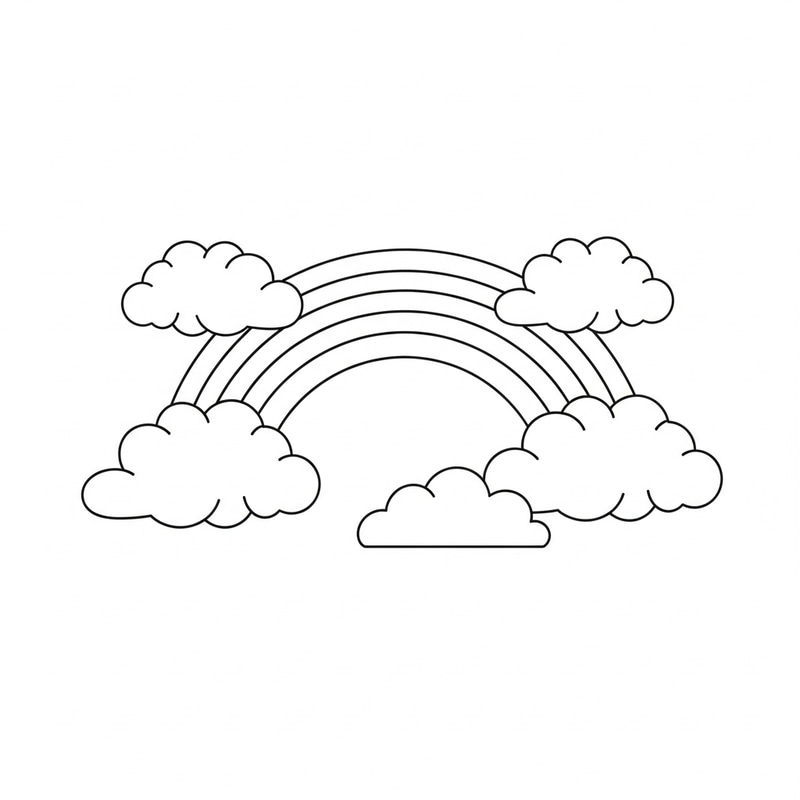 Simple and Adorable Rainbow Coloring Page for Toddlers Simple and Adorable Rainbow Coloring Page for Toddlers