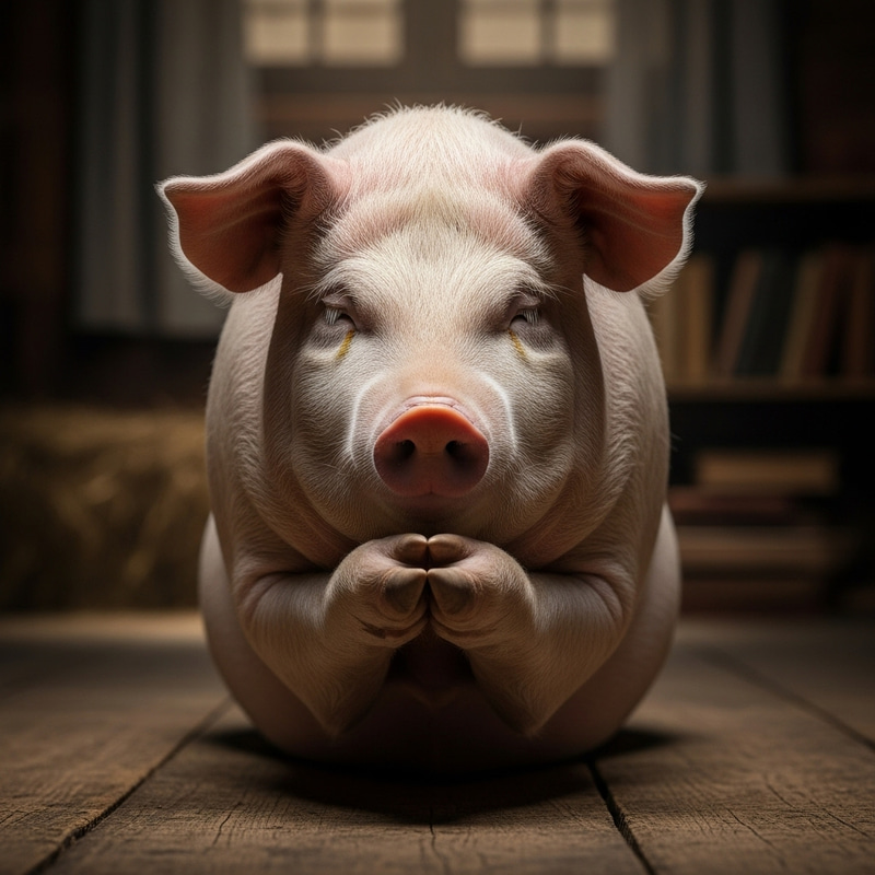 Praying Pig - Adorable Piglet Image Praying Pig - Adorable Piglet Image