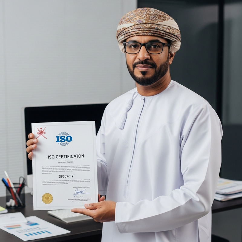 Proud Omani Businessman Receives ISO Certification in Traditional Attire Proud Omani Businessman Receives ISO Certification in Traditional Attire