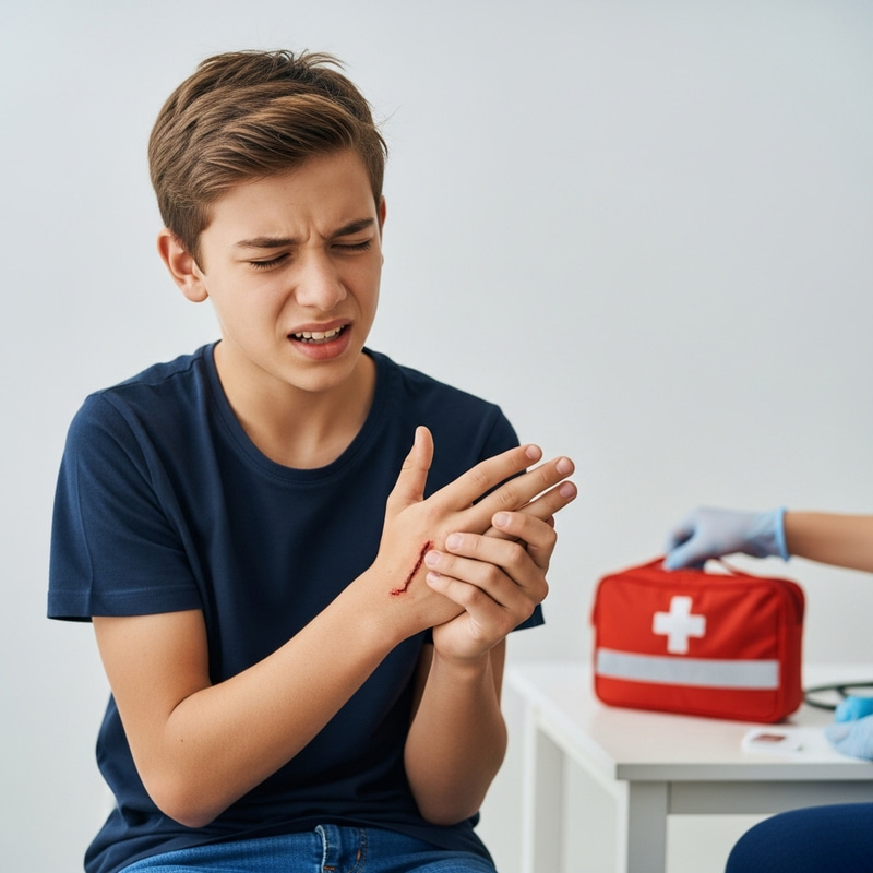First Aid: 15-Year-Old Boy with Hand Cut - Quick Care | YourWebsite