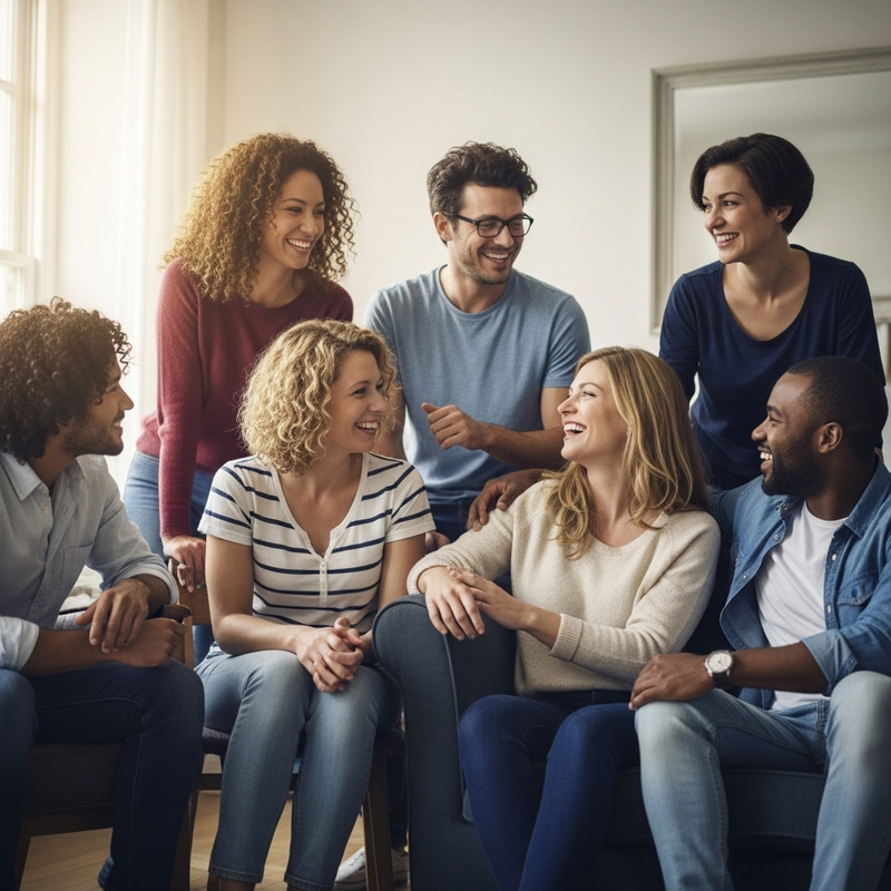 A Close-Knit Group of Six People Enjoying Each Other's Company A Close-Knit Group of Six People Enjoying Each Other's Company
