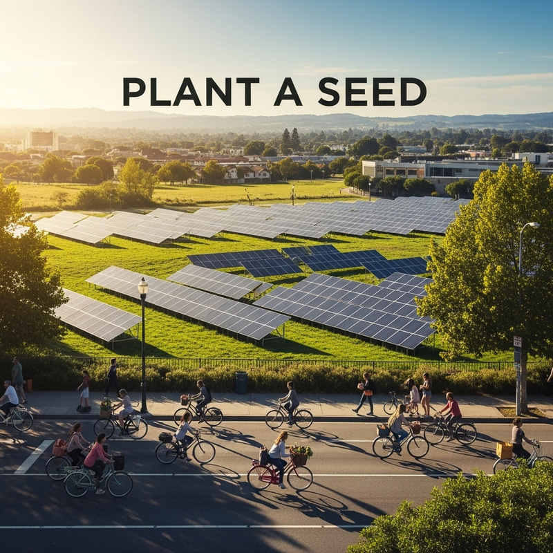 Plant a Seed in Green City | Eco-Friendly Solar Panels & Bikers Plant a Seed in Green City | Eco-Friendly Solar Panels & Bikers