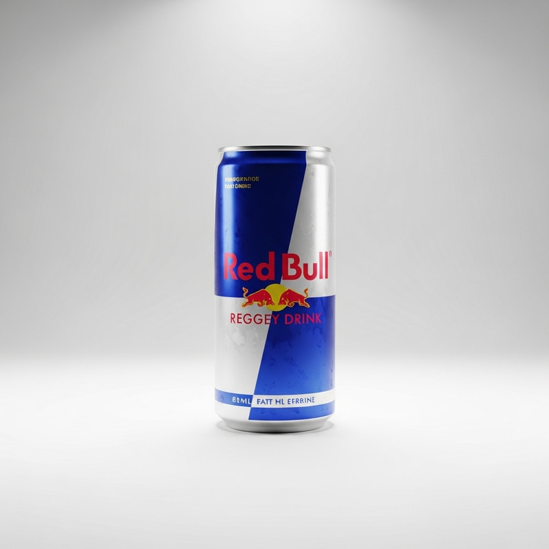 Vibrant RedBull Energy Drink Can | 3D Model Standing Vibrant RedBull Energy Drink Can | 3D Model Standing