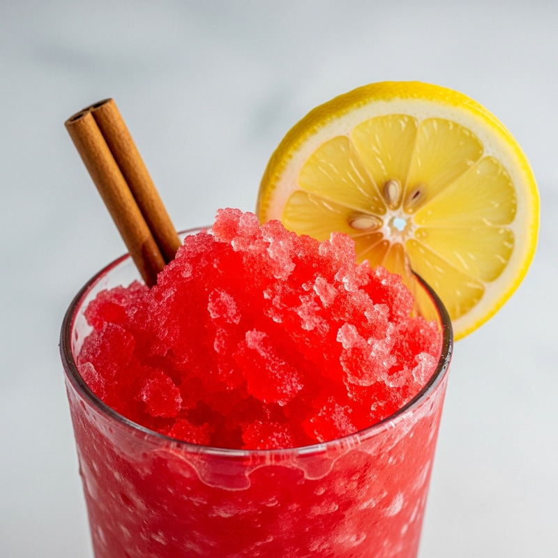 Red Crushed Ice Smoothie with Lemon and Cinnamon | Refreshing Iced Beverage Red Crushed Ice Smoothie with Lemon and Cinnamon | Refreshing Iced Beverage