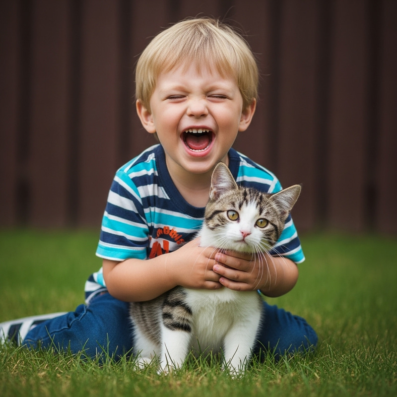 Boy Mimicking a Cat Sound Boy Mimicking a Cat Sound