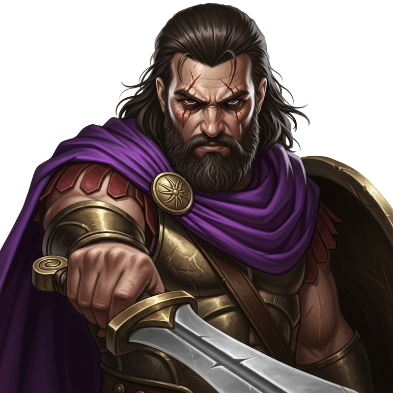 Fierce Spartan Warrior in Epic Pose Fierce Spartan Warrior in Epic Pose