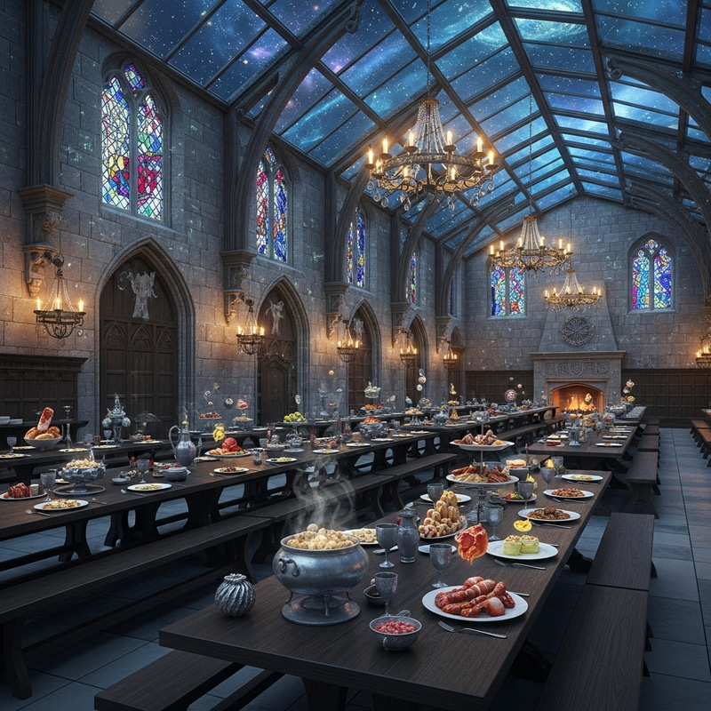 Hogwarts Glass Dining: Magical Feasting Ambiance Hogwarts Glass Dining: Magical Feasting Ambiance