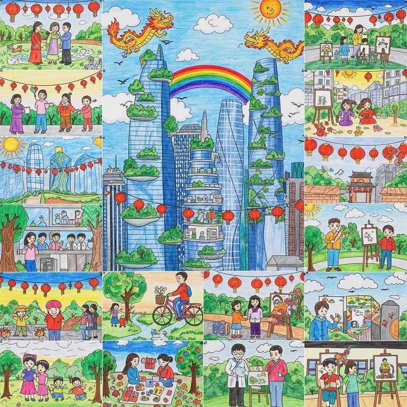 A Vision of China's Future through Children's Drawings