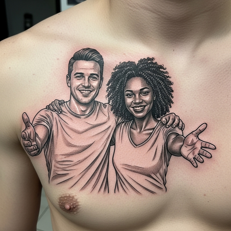 Best Friends Diversity Tattoo - Heartwarming Friendship Ink Best Friends Diversity Tattoo - Heartwarming Friendship Ink
