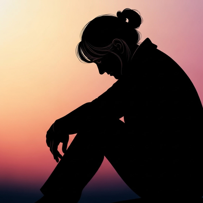 Sad Middle-Aged Silhouette | Solitude & Sorrow Sad Middle-Aged Silhouette | Solitude & Sorrow