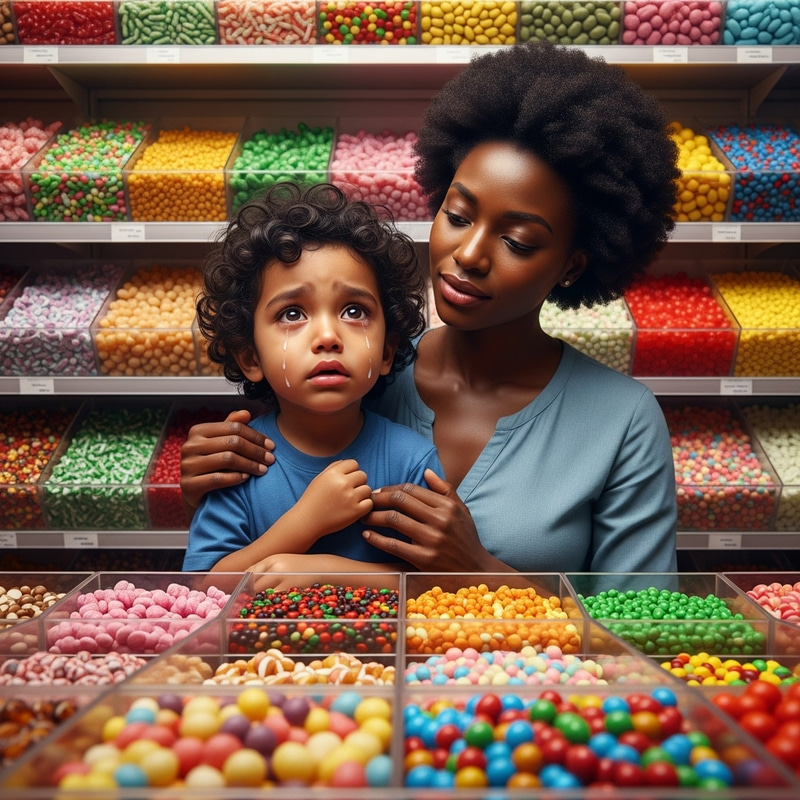Heartfelt Moments: Boy Cries for Candy with Mom Heartfelt Moments: Boy Cries for Candy with Mom