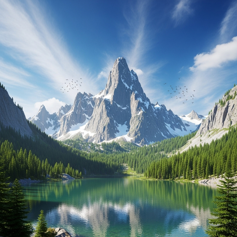 Majestic Snow-Capped Mountain Panorama Majestic Snow-Capped Mountain Panorama