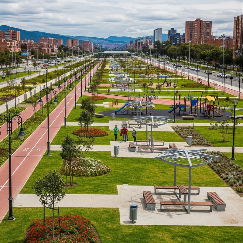 Linear Park by La Vaca Wetlands, Bogota: Nature & Recreation Oasis Linear Park by La Vaca Wetlands, Bogota: Nature & Recreation Oasis