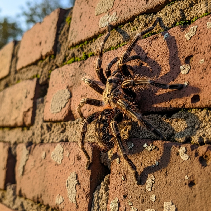 Spider Crawling on Wall - Fascinating Scene Spider Crawling on Wall - Fascinating Scene