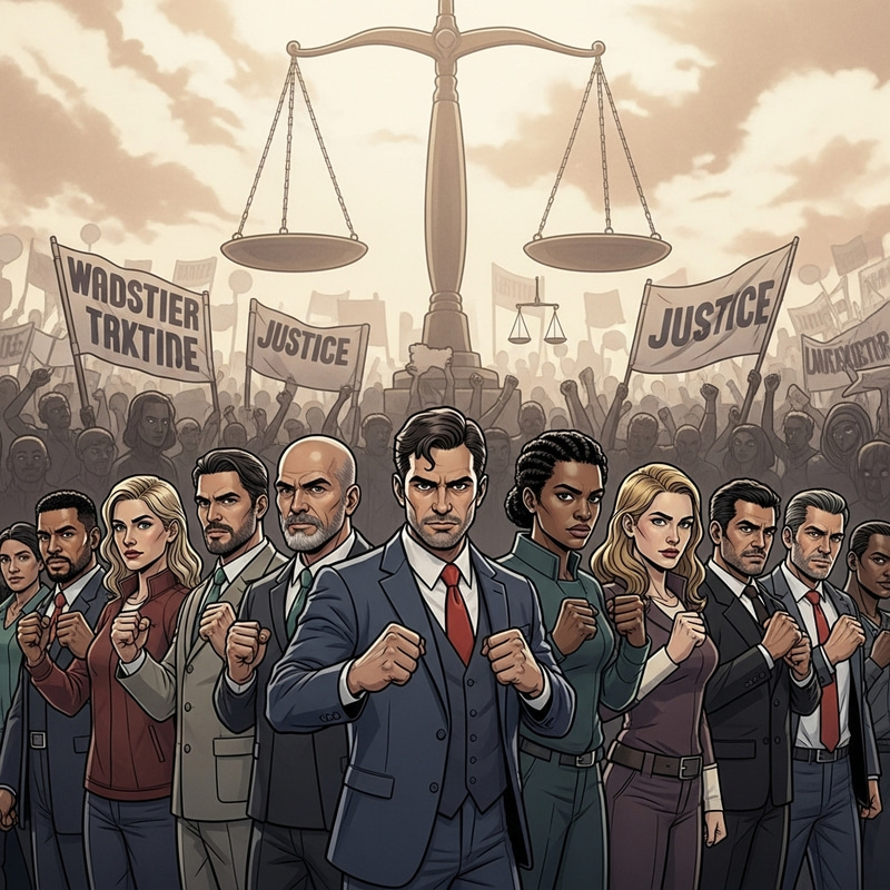 Team of 10 People Fighting for Justice | Symbol of Fairness Team of 10 People Fighting for Justice | Symbol of Fairness