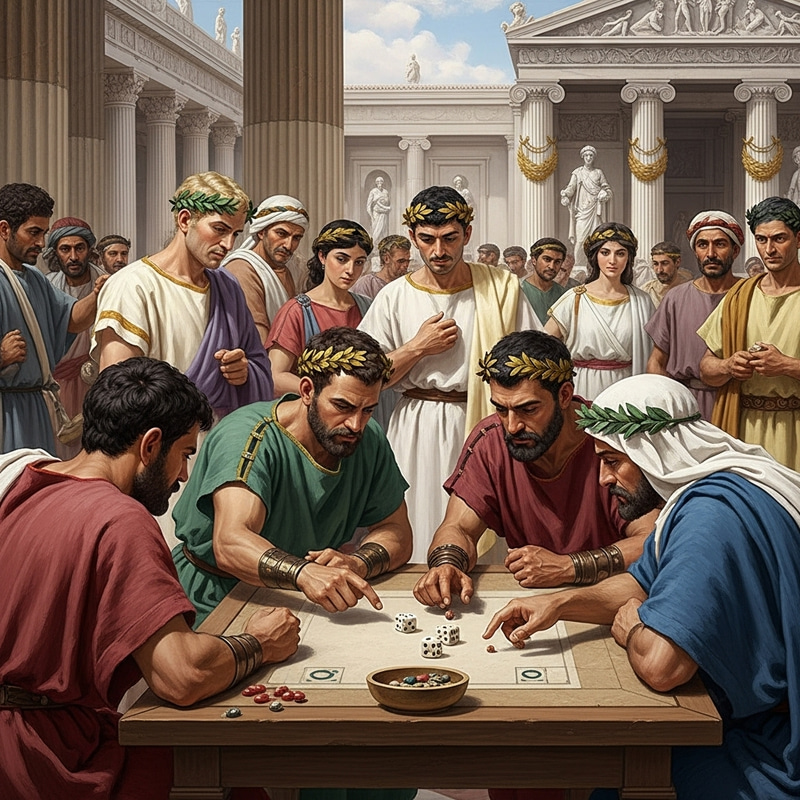 Lively Ancient Greece & Rome Dice Game Scene Lively Ancient Greece & Rome Dice Game Scene