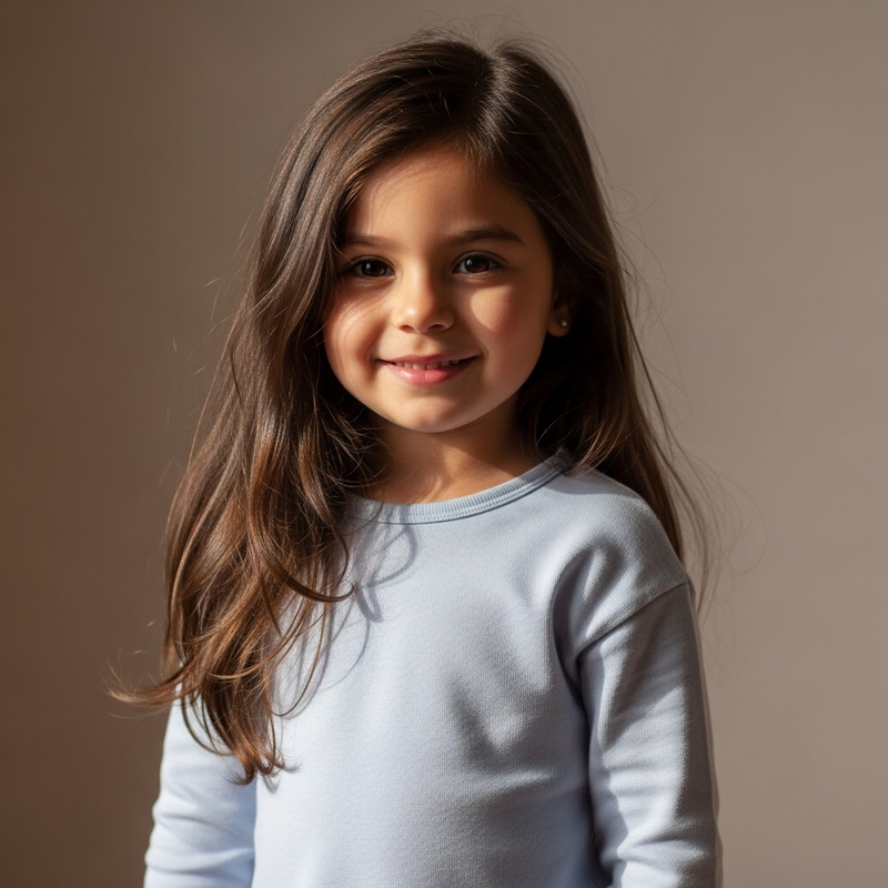 Beautiful Petite Hispanic Girl with Flowing Brown Hair Beautiful Petite Hispanic Girl with Flowing Brown Hair