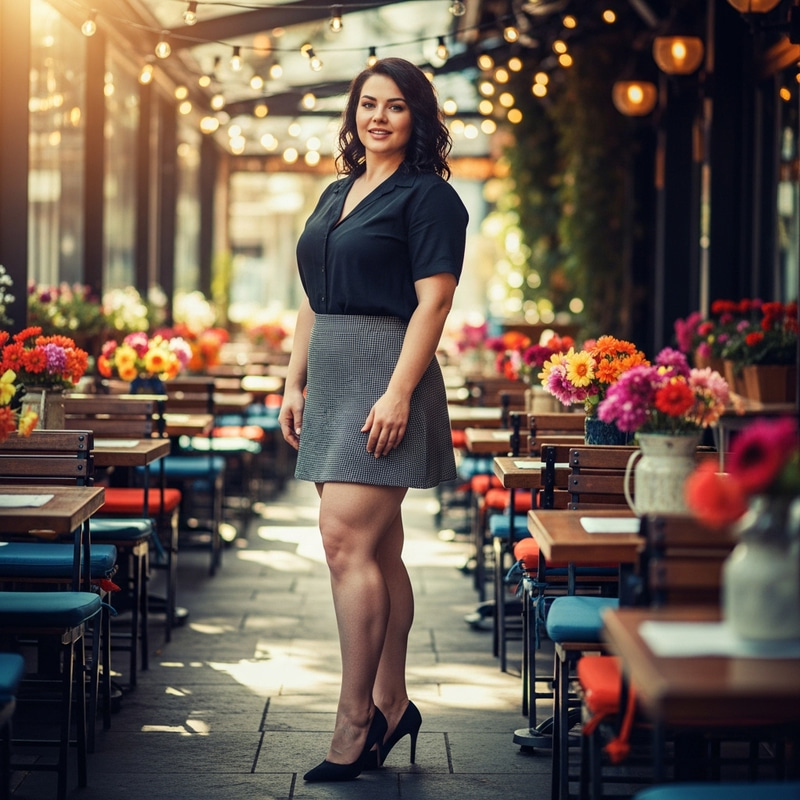 Stylish Fuller-Figured Woman in Mini Skirt Stylish Fuller-Figured Woman in Mini Skirt