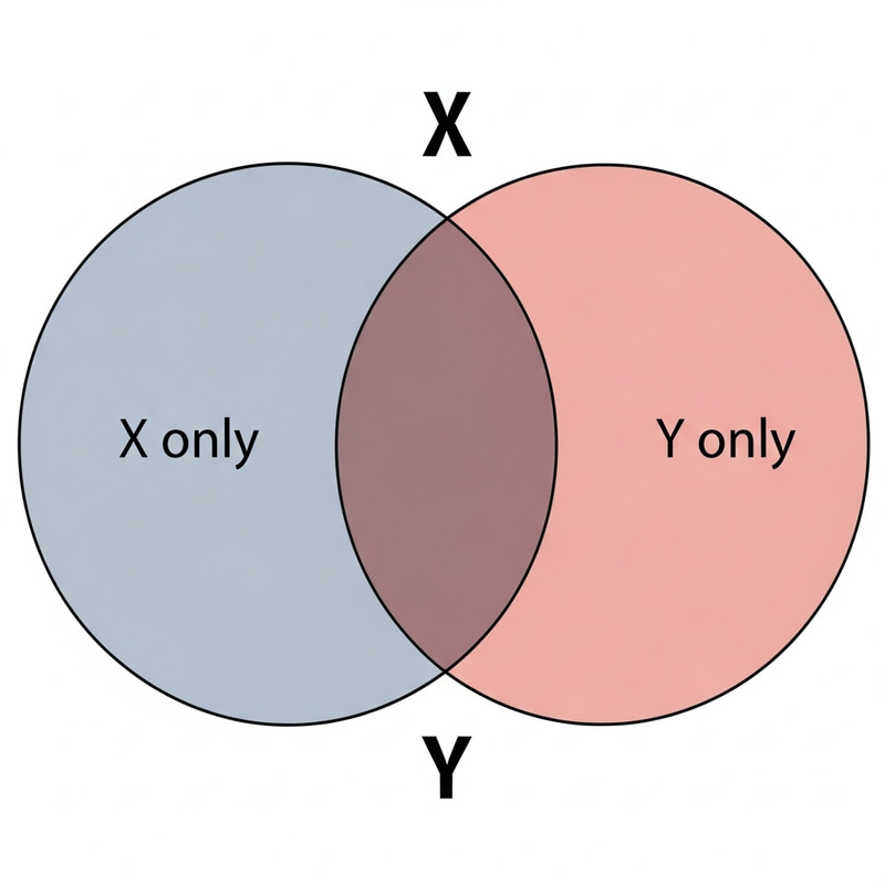 Venn Diagram of X/Y U Y/X