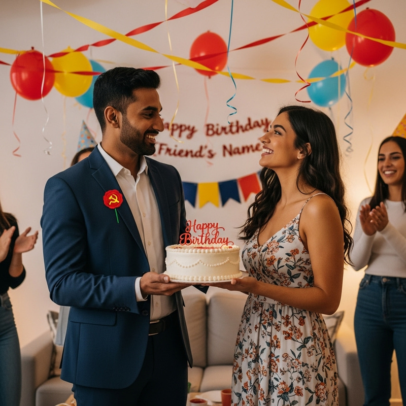 Socialist Party Member Celebrates Friend's Birthday Socialist Party Member Celebrates Friend's Birthday