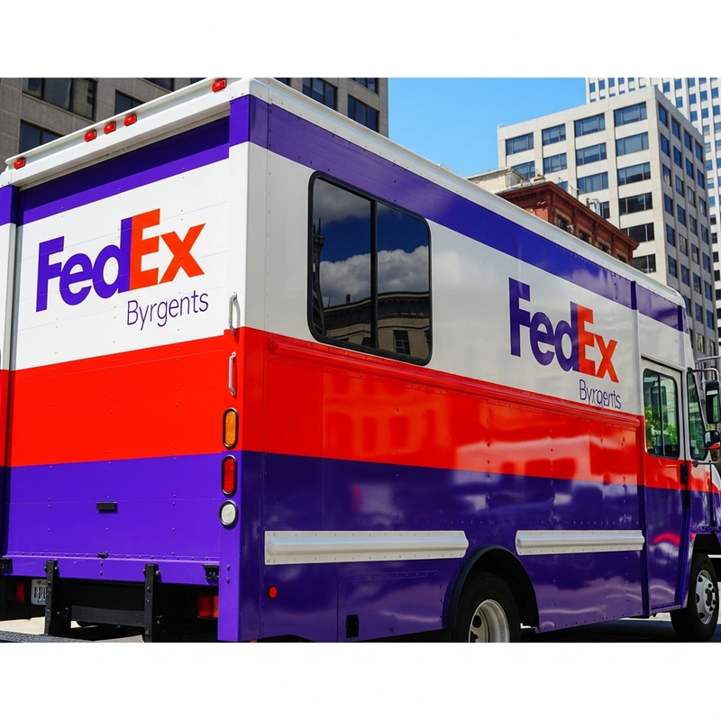 FedEx Delivery Truck in Urban Setting