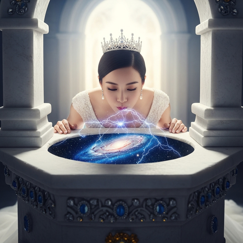Celestial Bride: Galaxy Illumination in Marble Well Celestial Bride: Galaxy Illumination in Marble Well