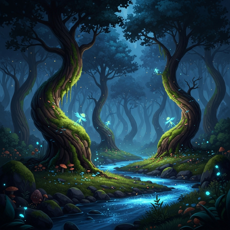 Fantasy Forest Scene - Enchanted Landscape Fantasy Forest Scene - Enchanted Landscape
