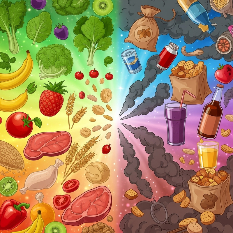 Visual Comparison of Healthy and Harmful Ingredients