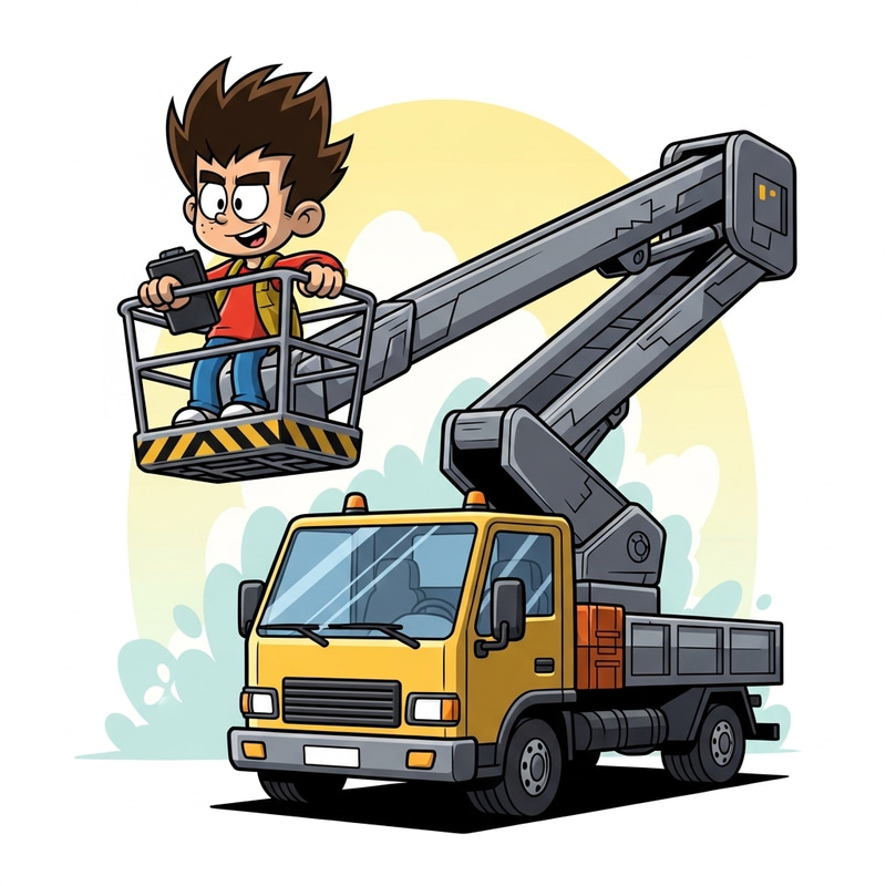 Bart Simpson on Work Platform: Bold Cartoon Illustration Bart Simpson on Work Platform: Bold Cartoon Illustration