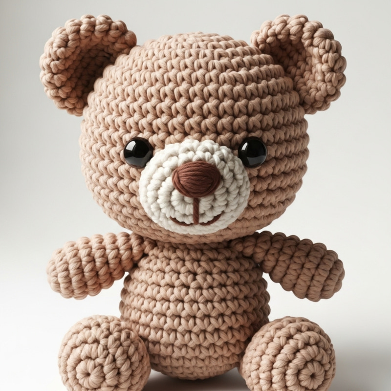 Amigurumi-Inspired Crocheted Bear | Vibrant Colors, Intricate Details Amigurumi-Inspired Crocheted Bear | Vibrant Colors, Intricate Details