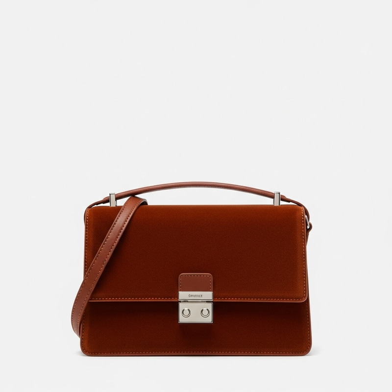 Simple Women's Leather Bag in Brown | Handheld Design Simple Women's Leather Bag in Brown | Handheld Design