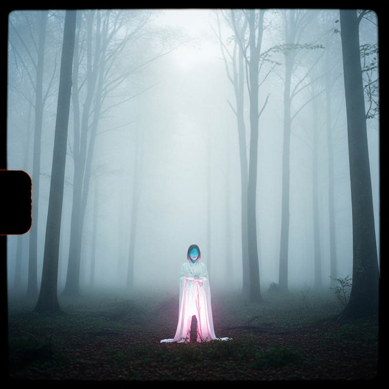 Surreal Ethereal Forest: Mysterious Figure in Dream-like Scene Surreal Ethereal Forest: Mysterious Figure in Dream-like Scene