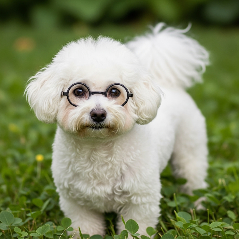 Adorable Bichon Frise with Cheerful Expression Adorable Bichon Frise with Cheerful Expression