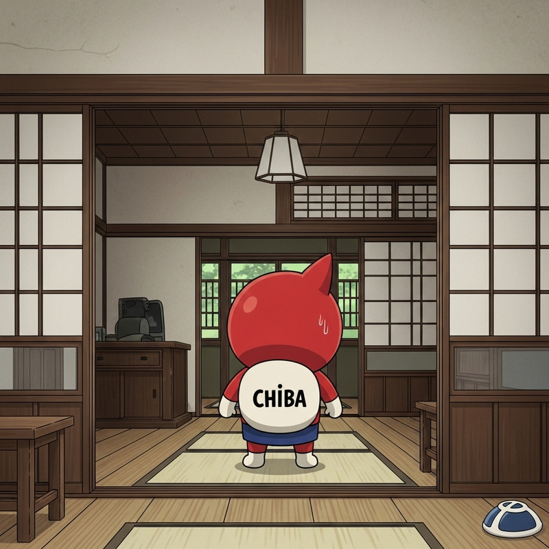 Chiba-Kun Haunts an Old Japanese House in a Horror Scene