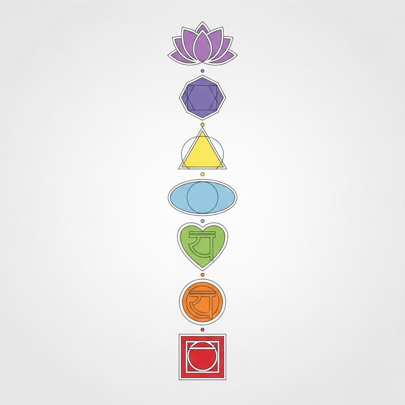 7 Chakras Symbols: Vital Energy in Modern Minimalist Style