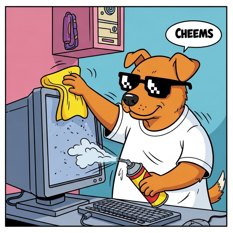 Whimsical Cheems Dog Comic Strip Illustration